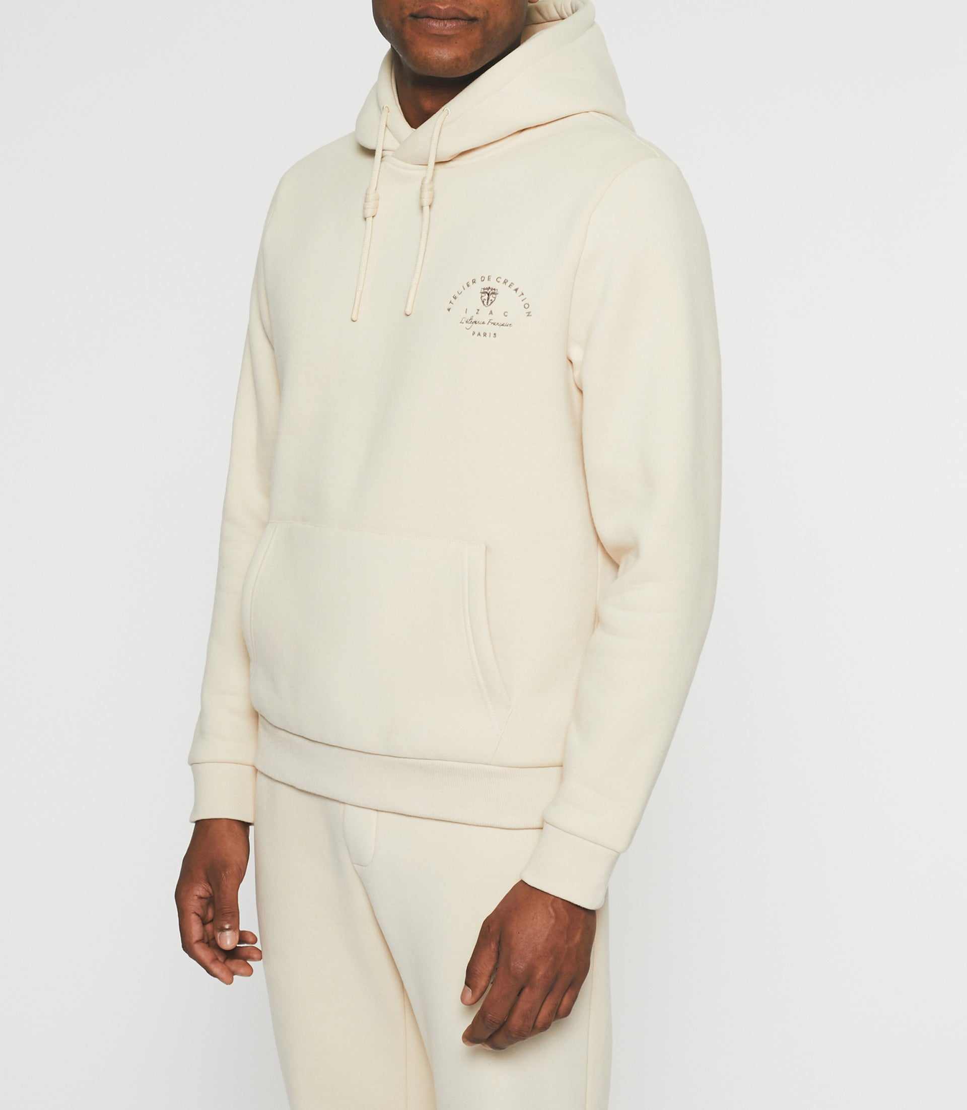 Sweat à capuche uni écru SWBAYA - IZAC