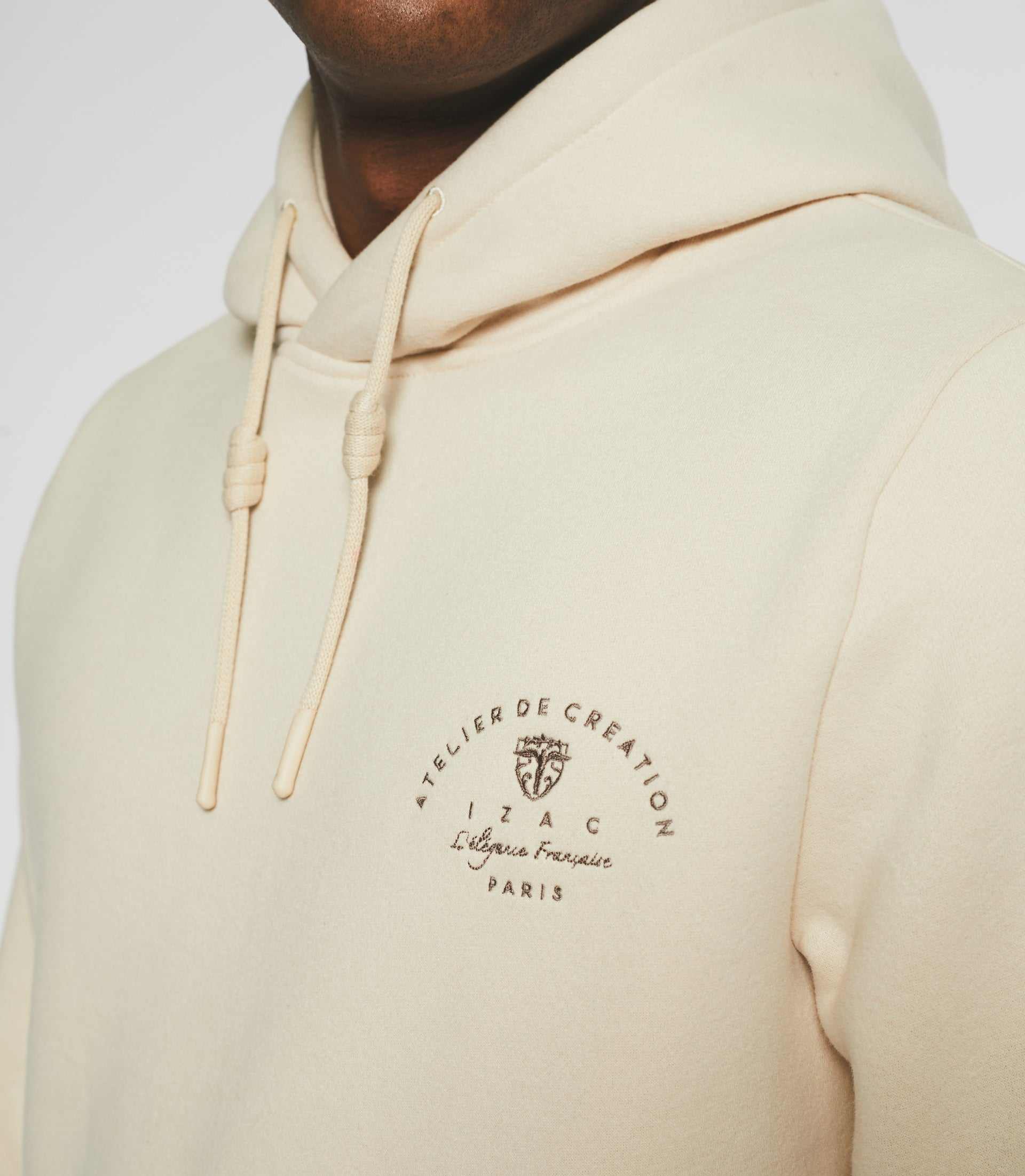 Sweat à capuche uni écru SWBAYA - IZAC