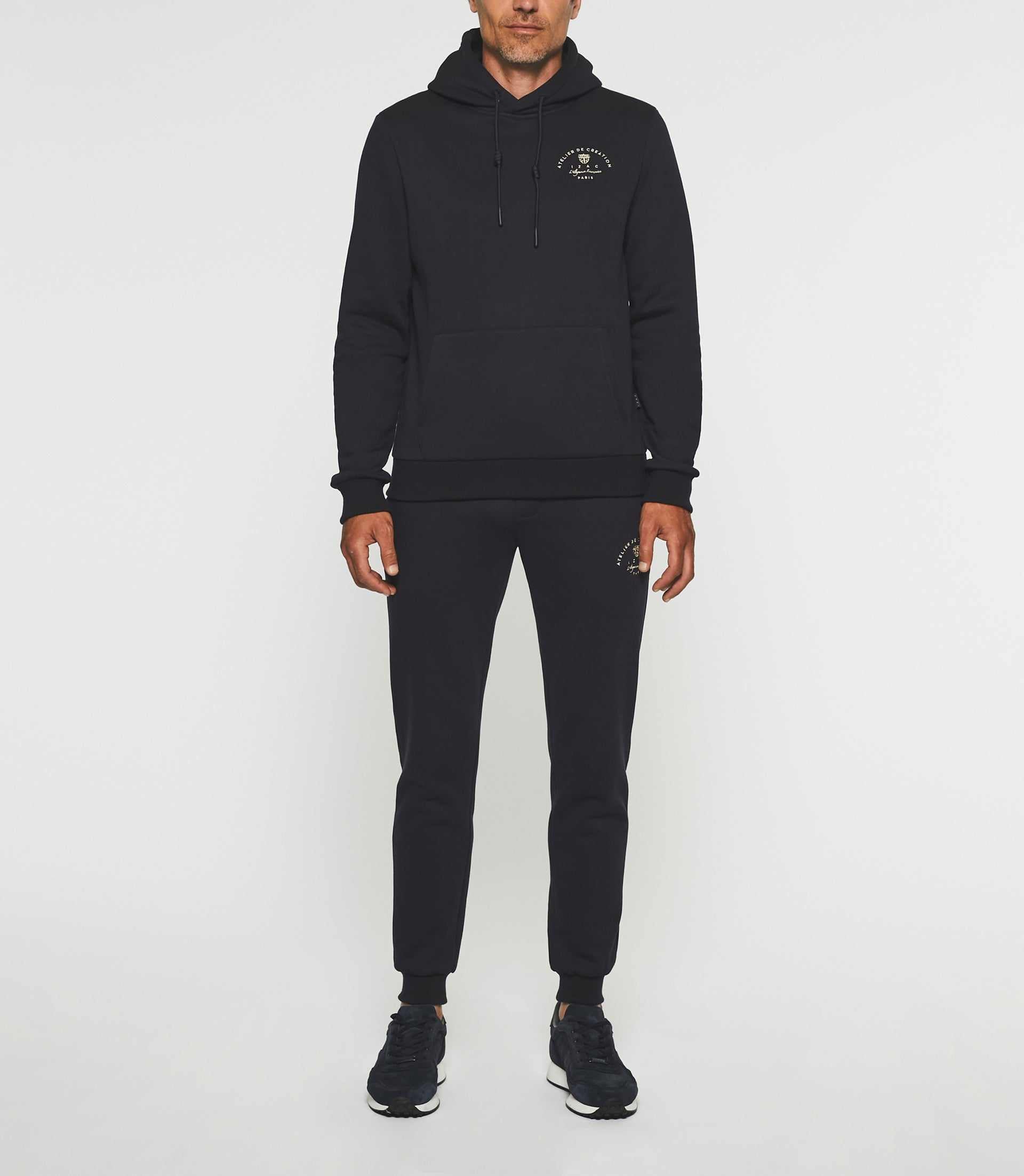 Sweat à capuche uni marine SWBAYA - IZAC