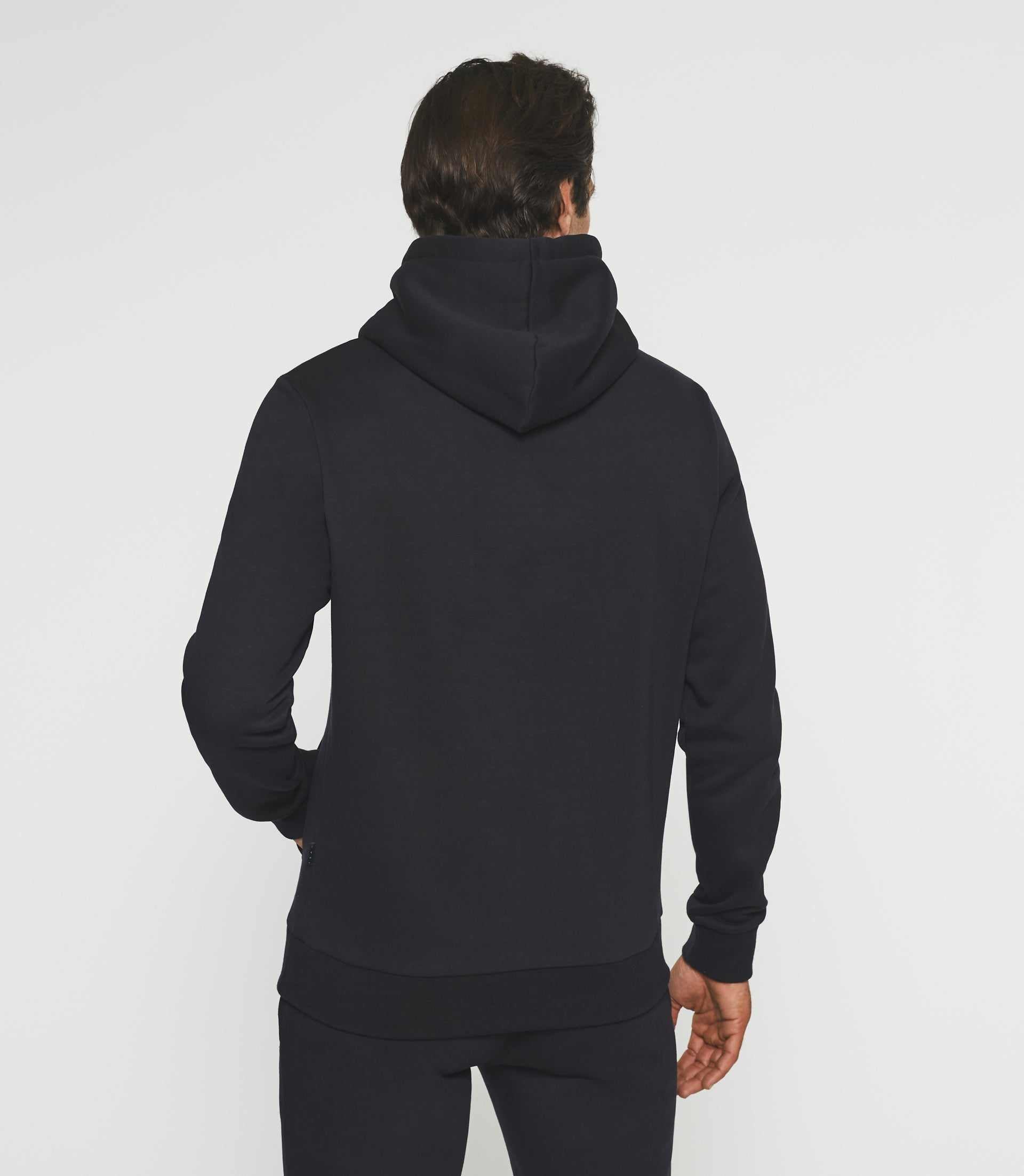 Sweat à capuche uni marine SWBAYA - IZAC