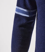 Gilet boutonné brodé bleu - IZAC