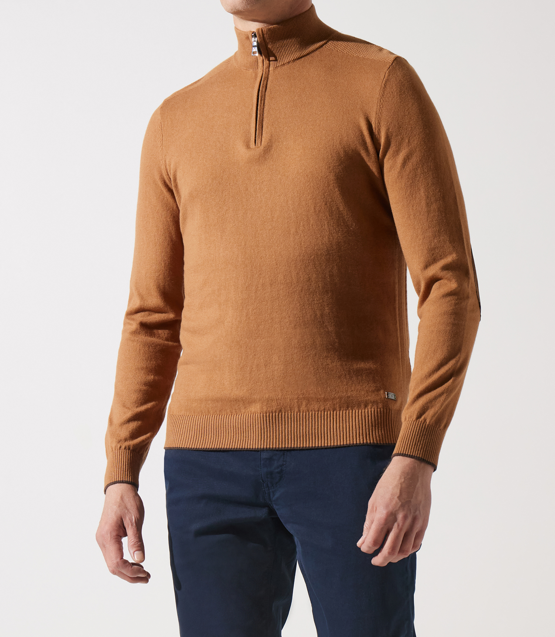 Pull col zippé camionneur camel - IZAC
