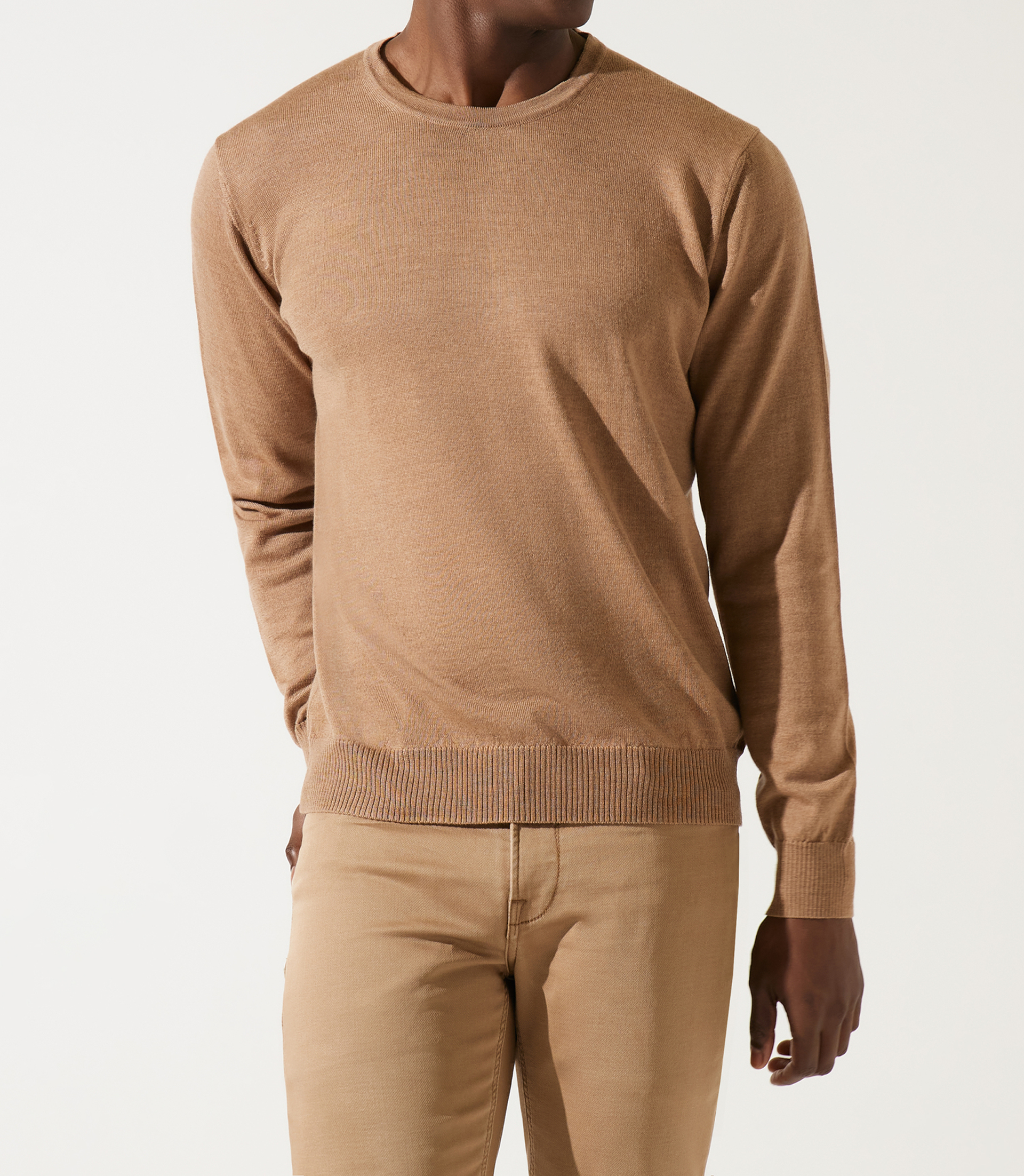 Pull col rond camel - IZAC