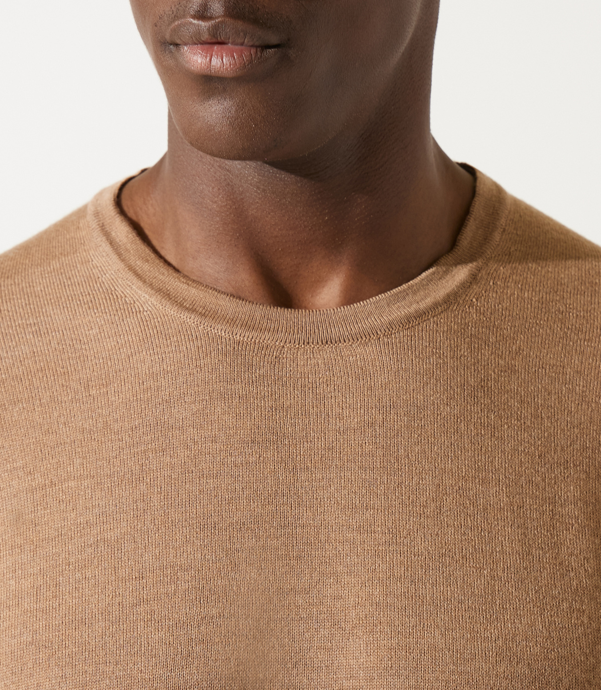 Pull col rond camel - IZAC