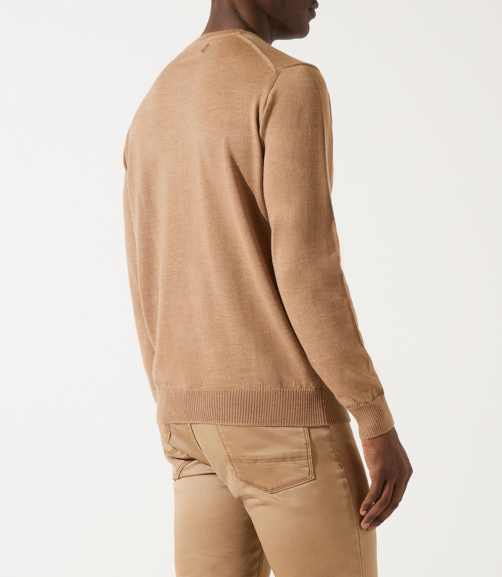Pull col rond camel - IZAC