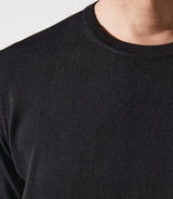 Pull col rond noir 100% mérinos - IZAC