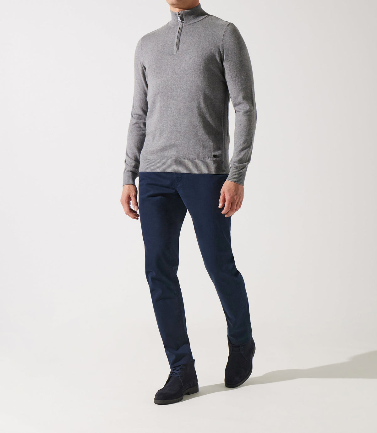 Pull col demi zip gris - IZAC