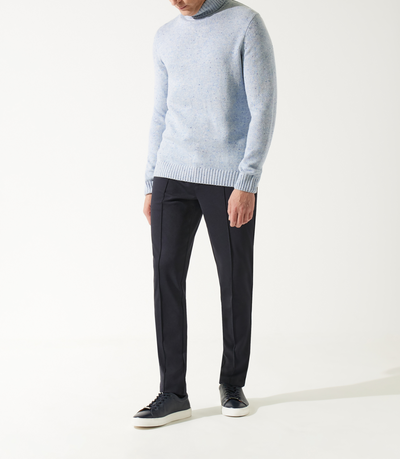 Pull col roulé bleu ciel - IZAC