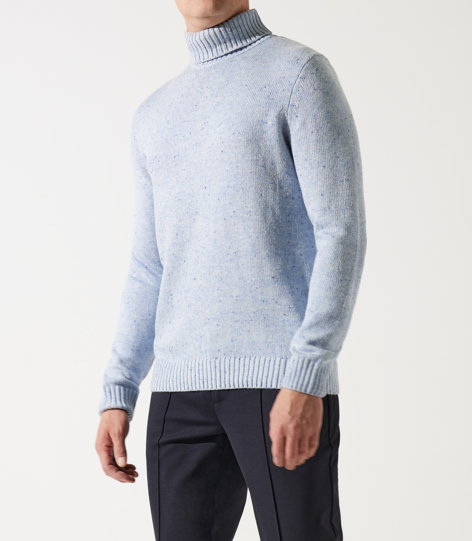 Pull col roulé bleu ciel - IZAC