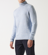 Pull col roulé bleu ciel - IZAC