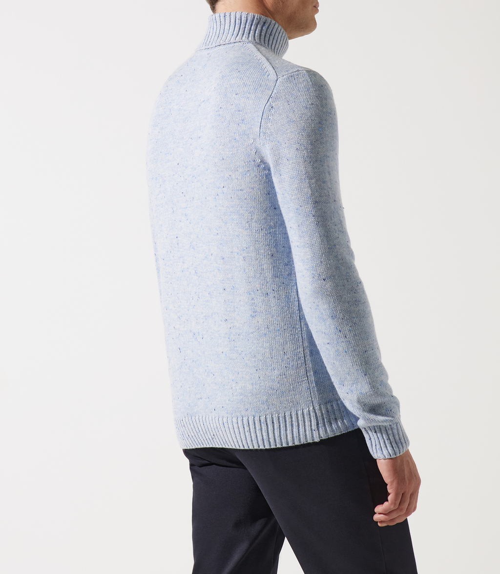 Pull col roulé bleu ciel - IZAC