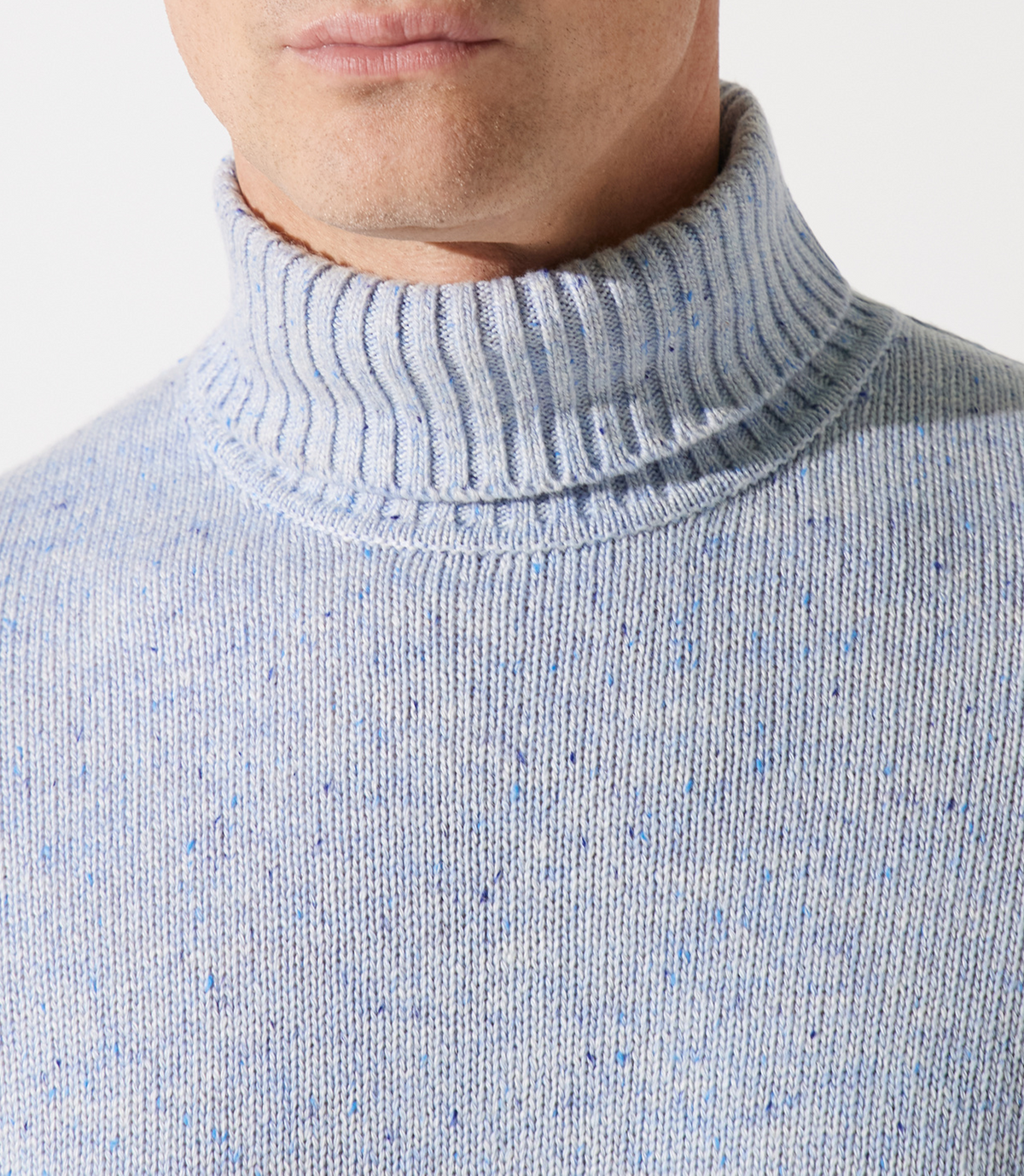 Pull col roulé bleu ciel - IZAC