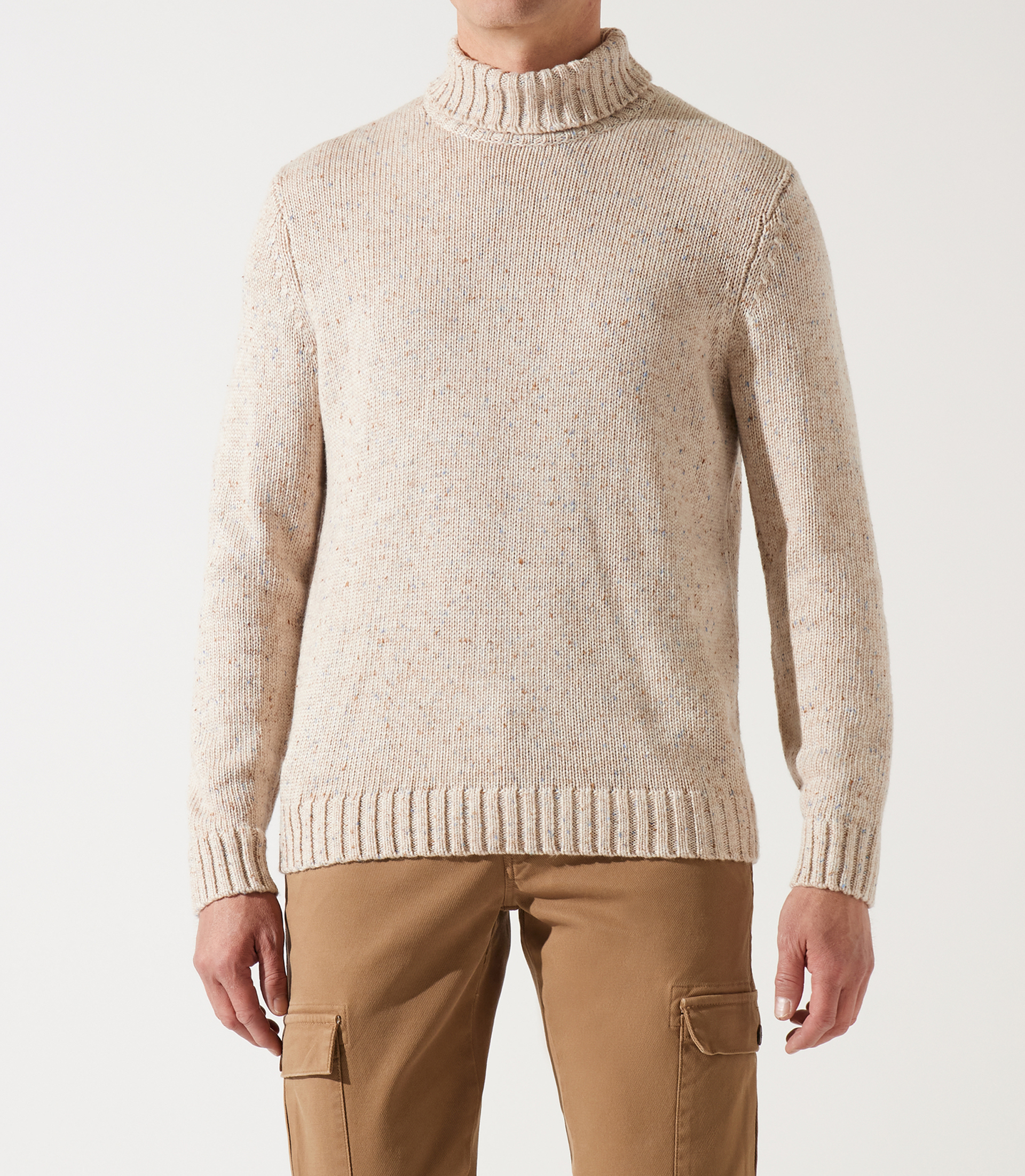 Pull col roulé neps écru - IZAC