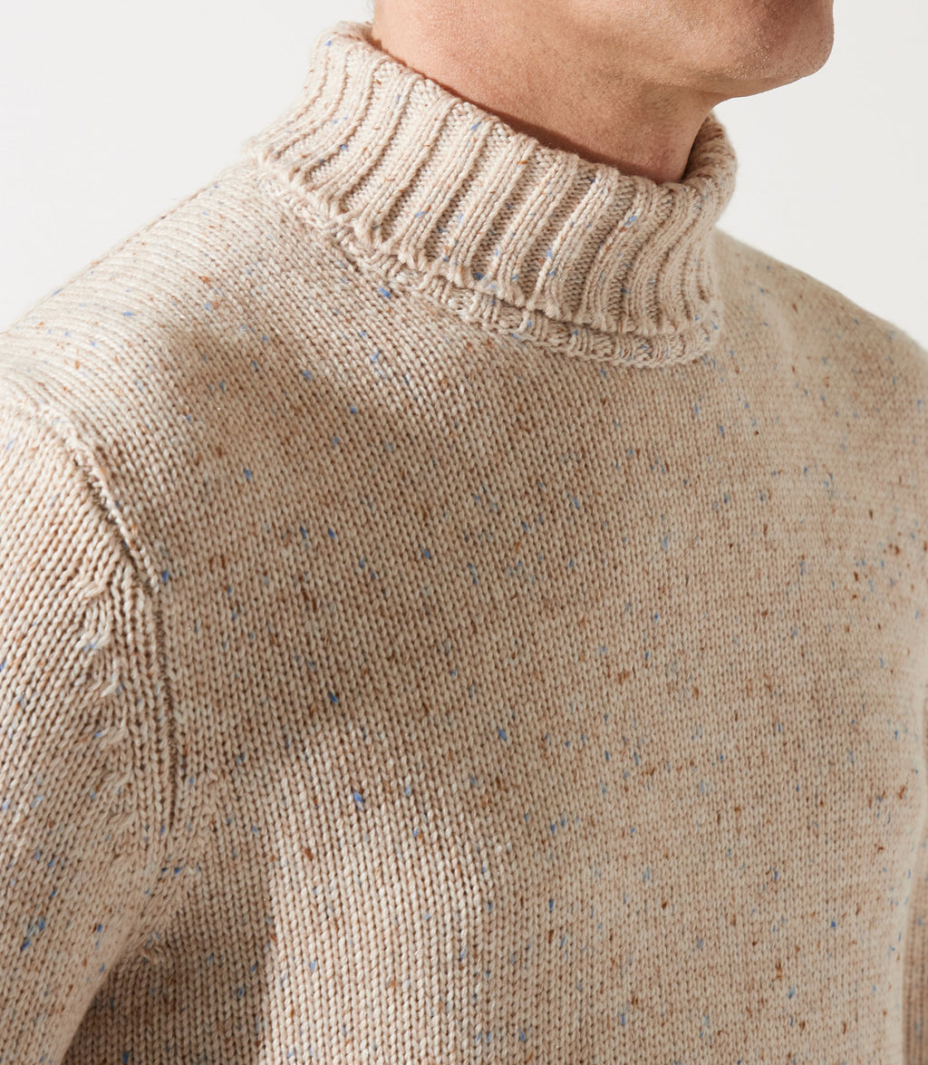 Pull col roulé neps écru - IZAC