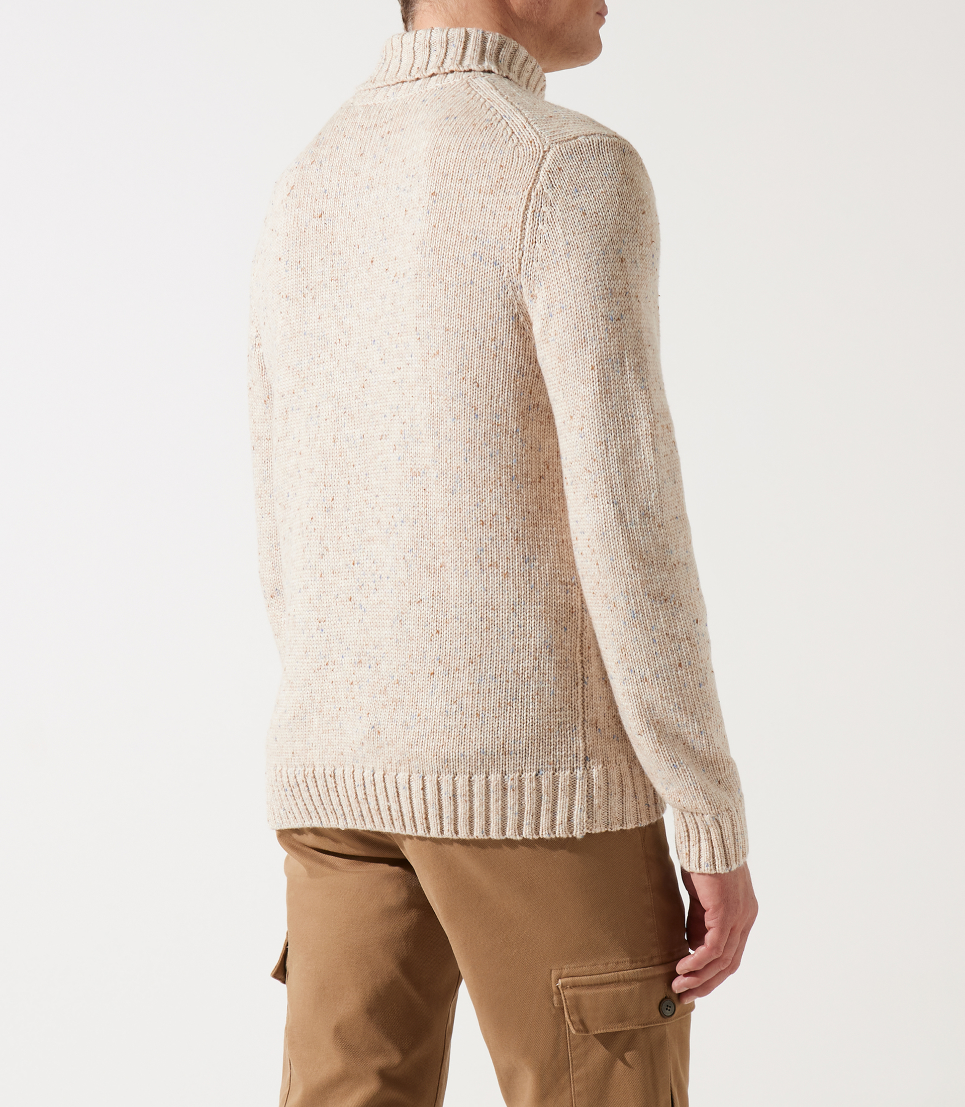 Pull col roulé neps écru - IZAC