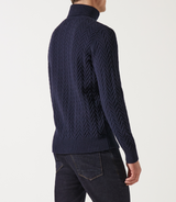 Pull col roulé torsade marine - IZAC