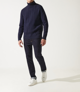 Pull col roulé torsade marine - IZAC