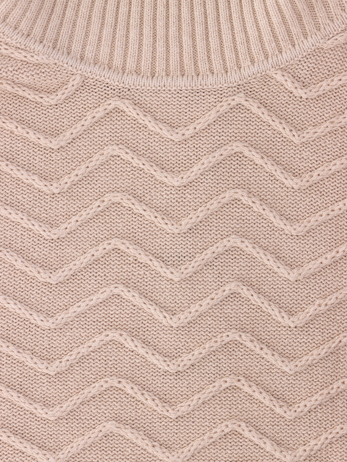Pull col roule torsade beige - IZAC