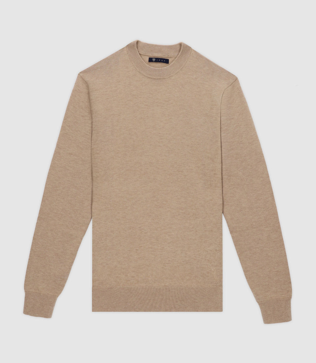Pull col rond BEIGE - IZAC