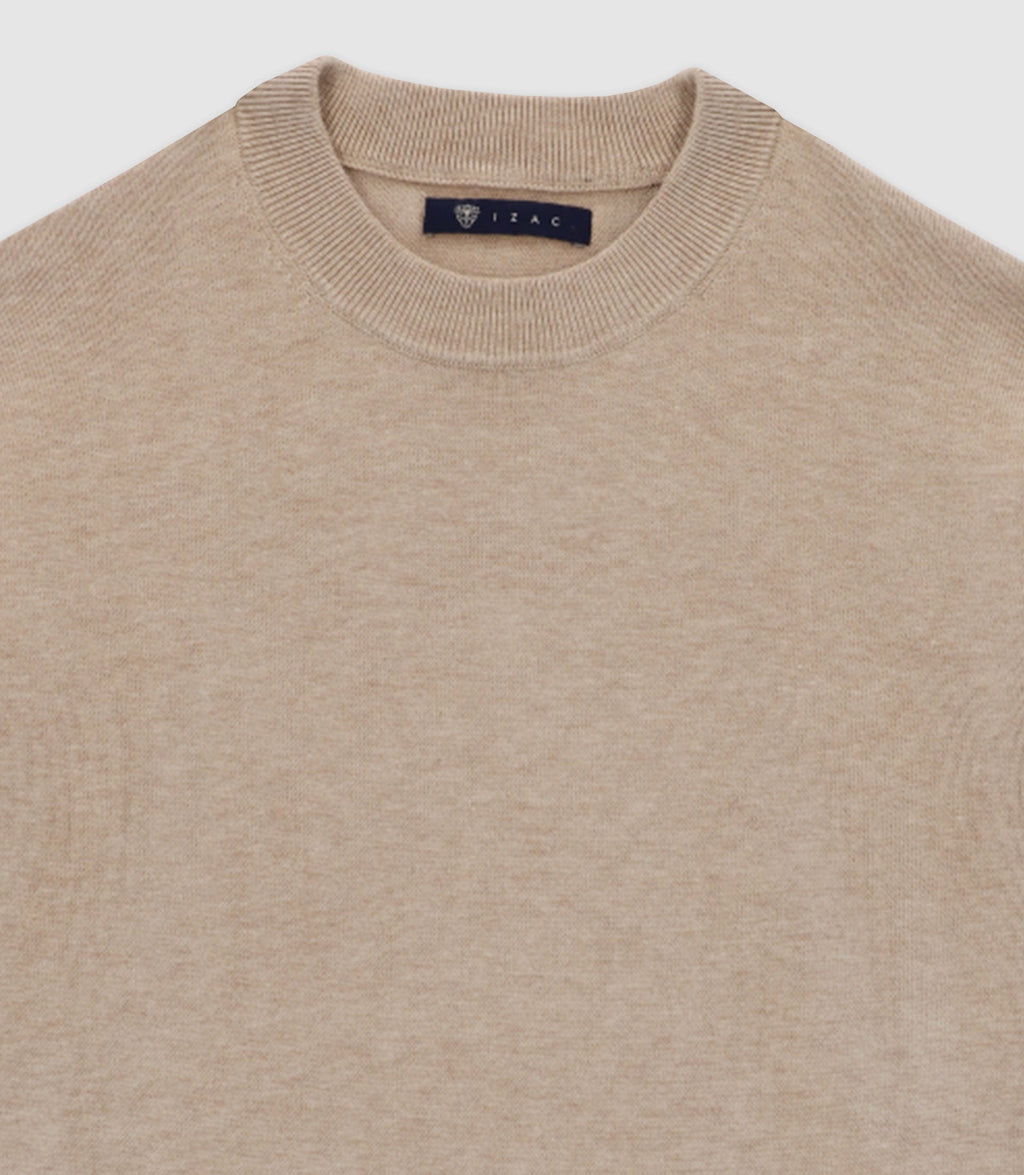 Pull col rond BEIGE - IZAC