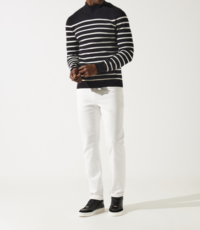 Pull col montant boutonné noir - IZAC