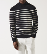 Pull col montant boutonné noir - IZAC