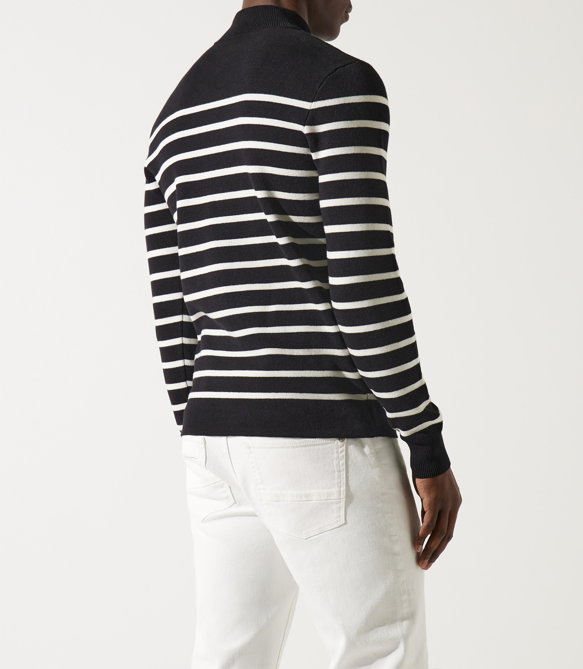 Pull col montant boutonné noir - IZAC