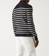 Pull col montant boutonné noir - IZAC