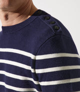 Pull col rond à rayures marine - IZAC