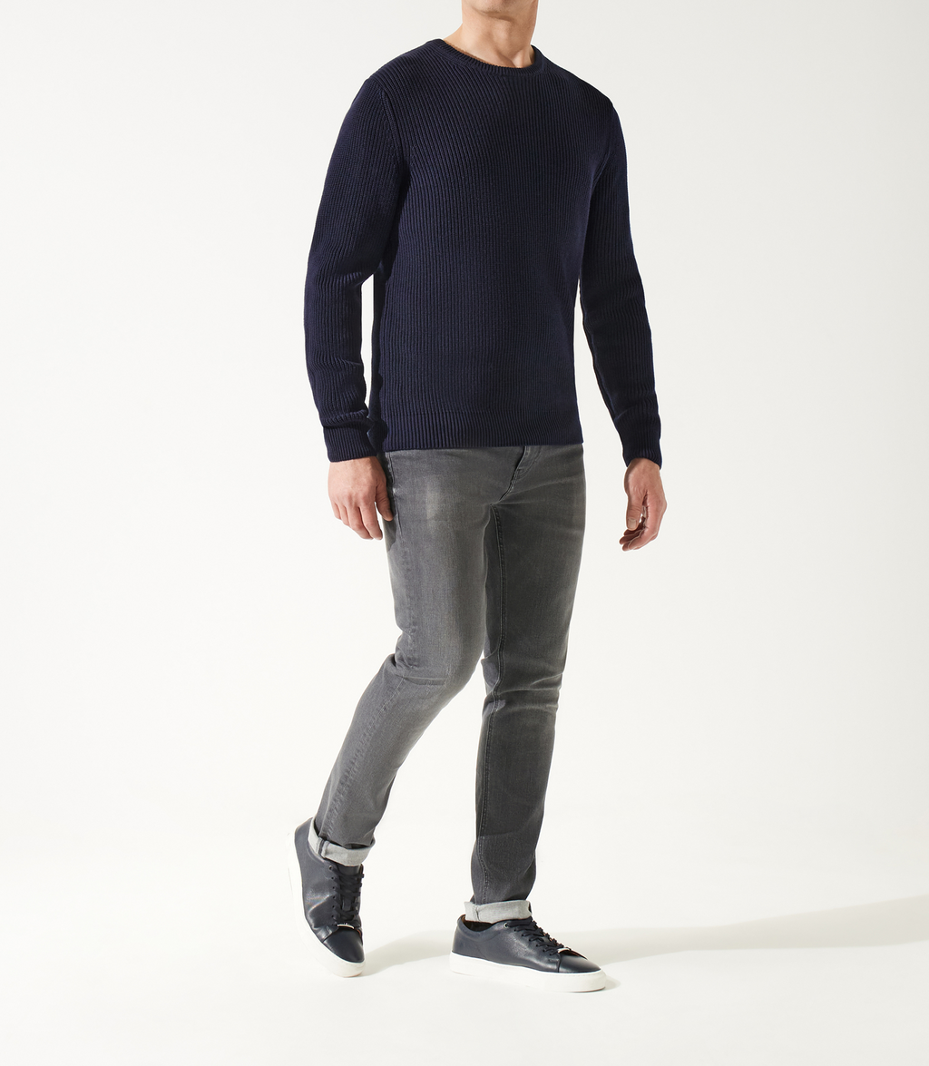 Pull col rond marine - IZAC