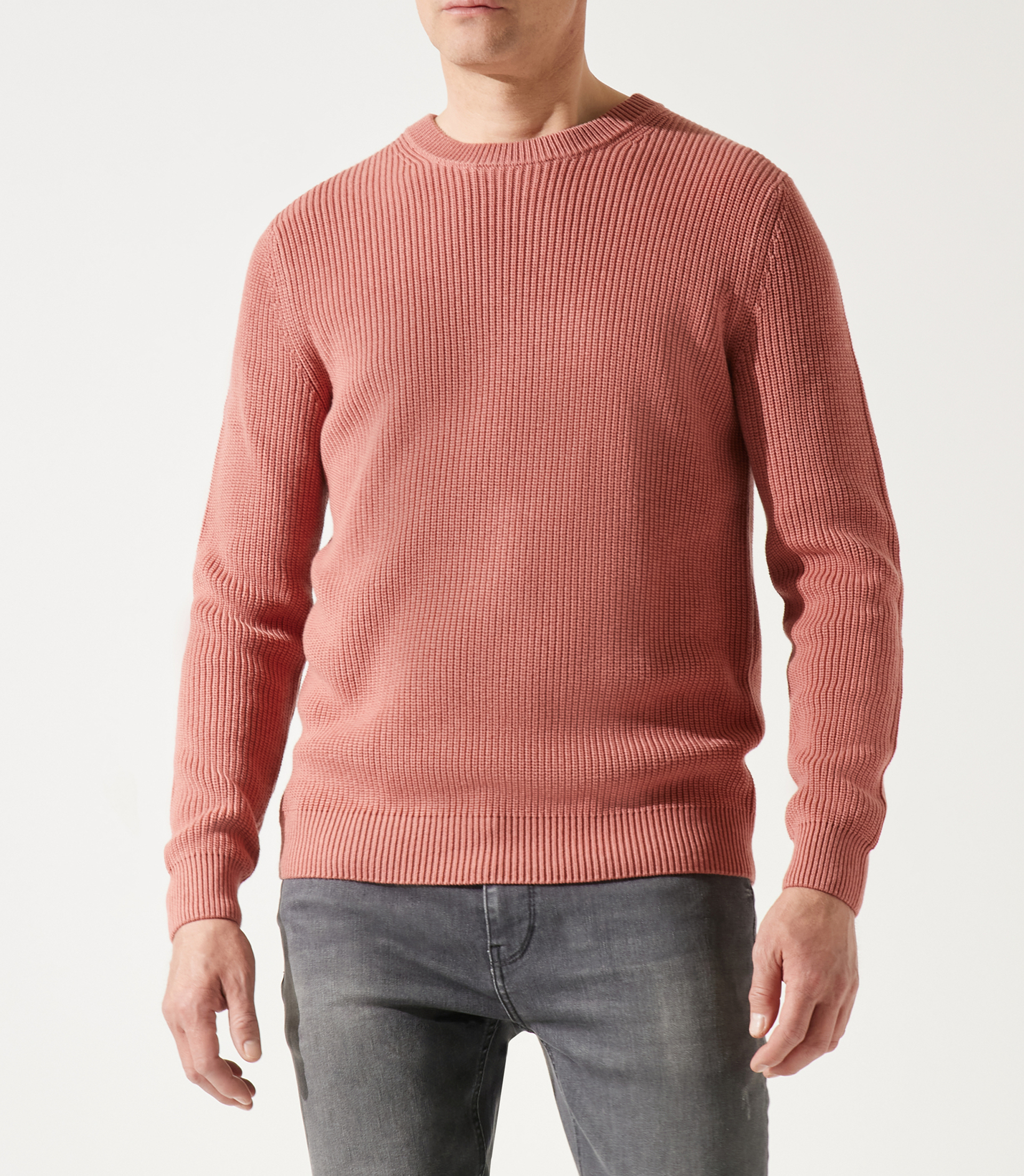 Pull col rond rose vieilli - IZAC