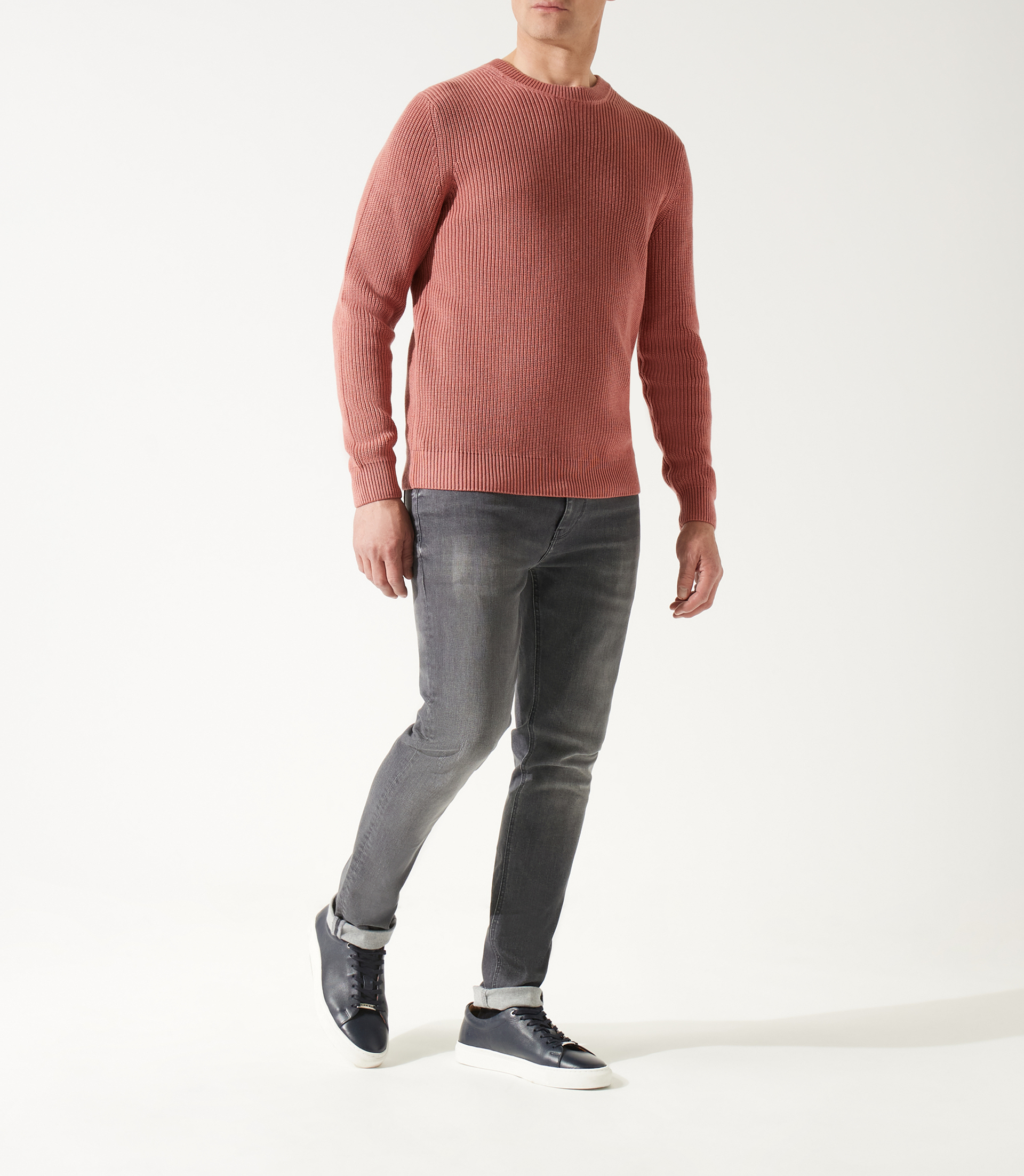 Pull col rond rose vieilli - IZAC