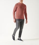 Pull col rond rose vieilli - IZAC