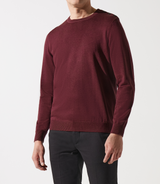 Pull col rond épaule boutonné bordeaux - IZAC