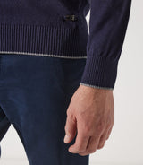 Pull col v rayé marine - IZAC