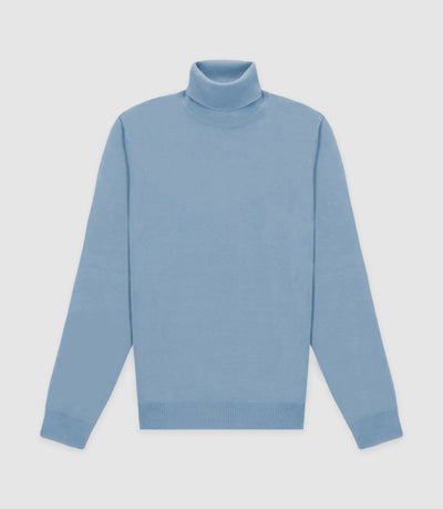 Pull col roulé bleu ciel - IZAC
