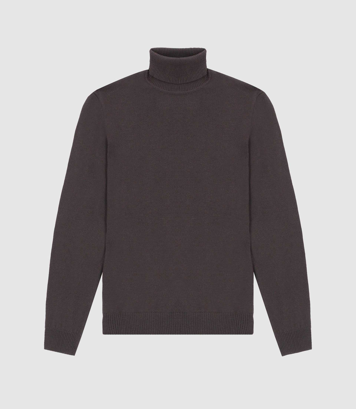 Pull col roulé marron 100% mérinos - IZAC