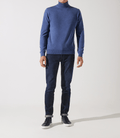Pull col roulé indigo 100% mérinos - IZAC