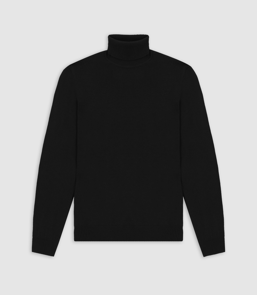 Pull col roulé noir - IZAC
