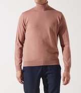 Pull col roulé rose 100% mérinos - IZAC