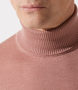 Pull col roulé rose 100% mérinos - IZAC