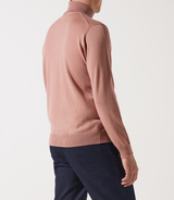 Pull col roulé rose 100% mérinos - IZAC