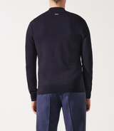 Pull col rond rayé marine - IZAC