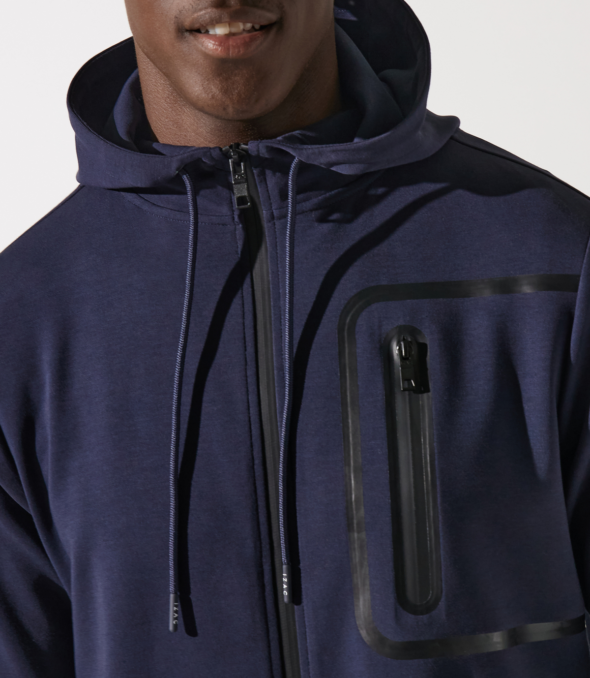 Sweat zippé à capuche marine