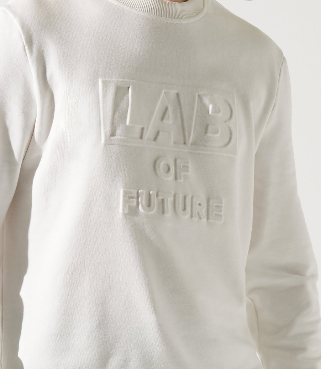Sweat col rond fantaisie blanc - IZAC