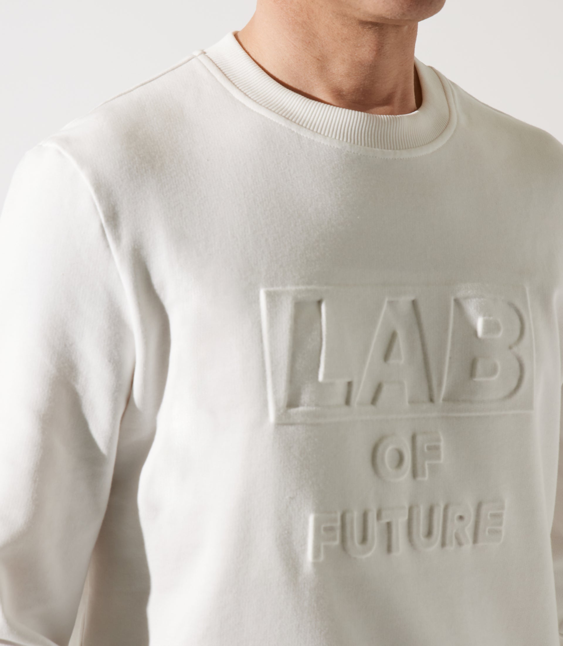 Sweat col rond fantaisie blanc - IZAC