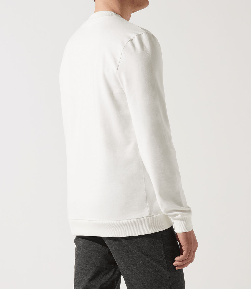 Sweat col rond fantaisie blanc - IZAC