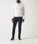 Sweat zippé brodé à capuche beige - IZAC