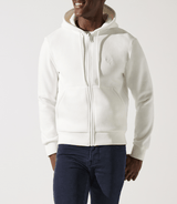 Sweat zippé brodé à capuche beige - IZAC