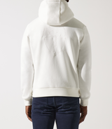 Sweat zippé brodé à capuche beige - IZAC